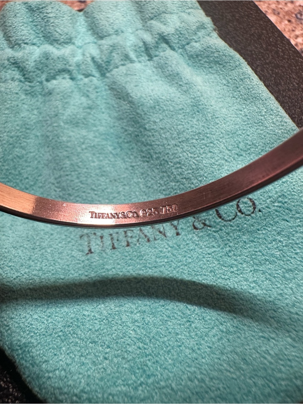 Tiffany & Co Hook and Eye Sterling Silver & 18k Yellow Gold Bangle Bracelet - Picture 2 of 5